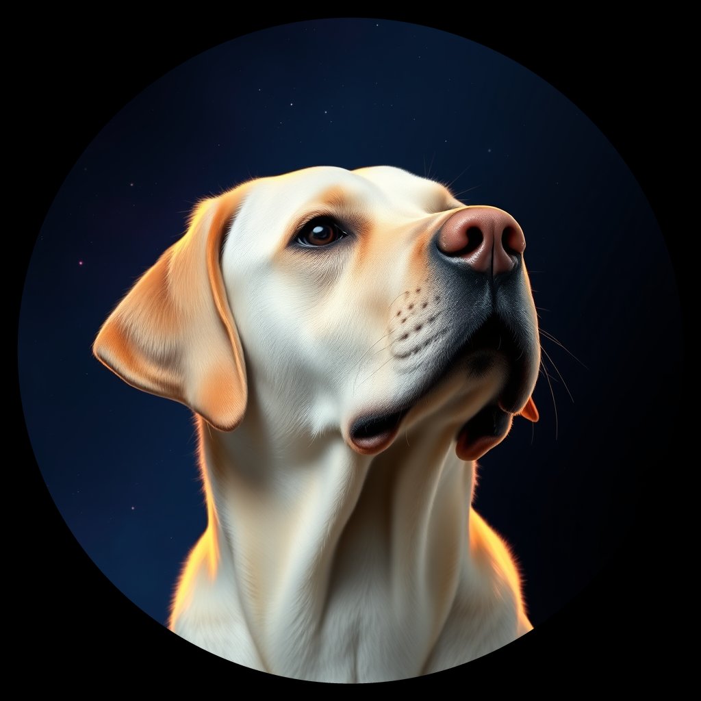 Cosmic medallion portrait of 4033_4033, a Labrador Retriever