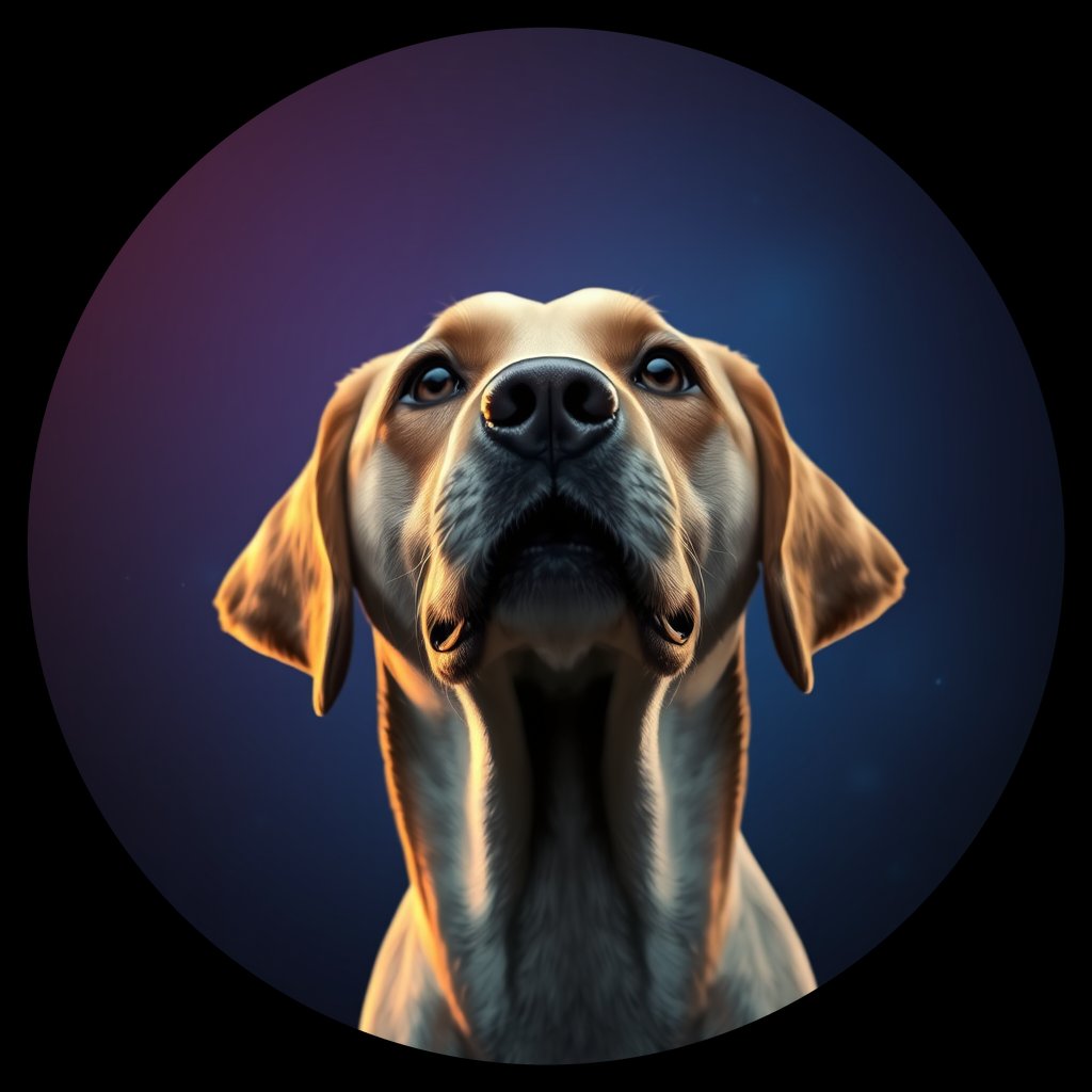 Cosmic medallion portrait of 4103_4103, a Labrador Retriever