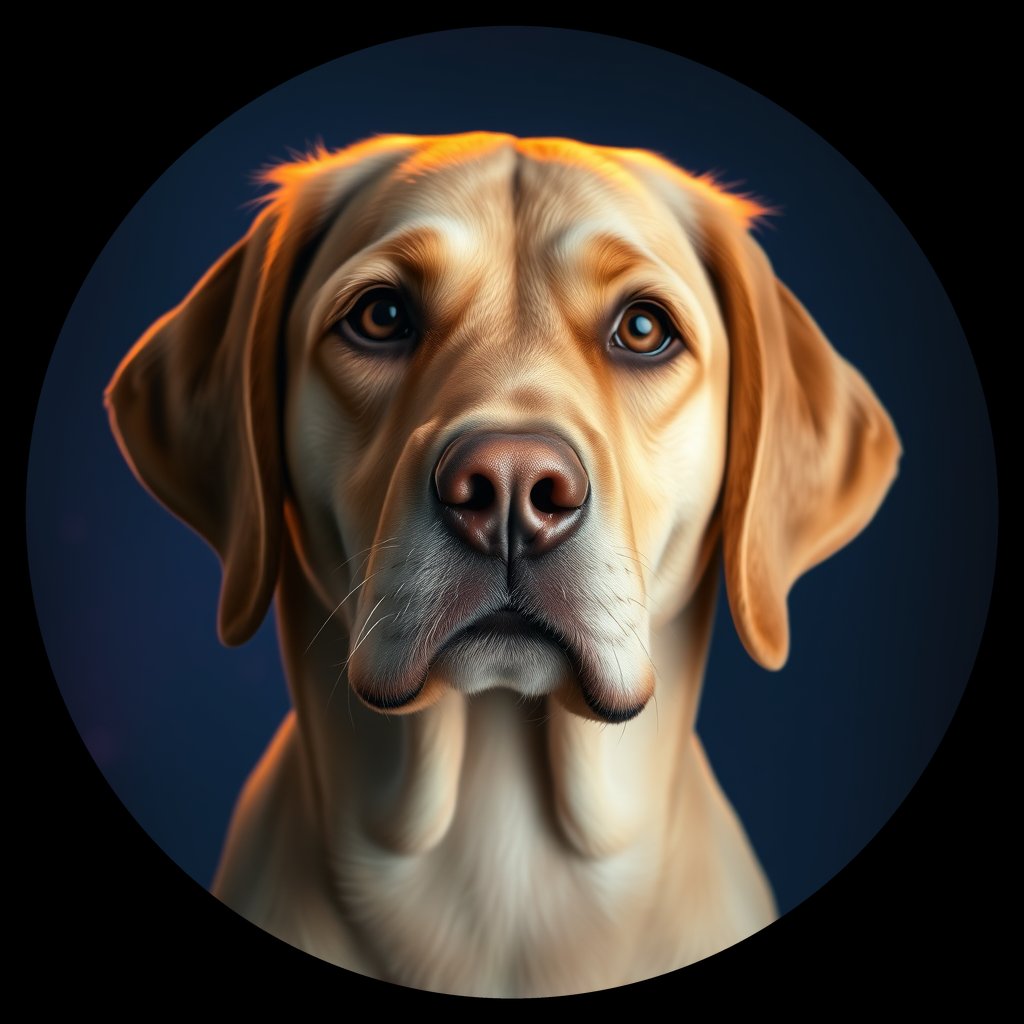 Cosmic medallion portrait of 4117_4117, a Labrador Retriever