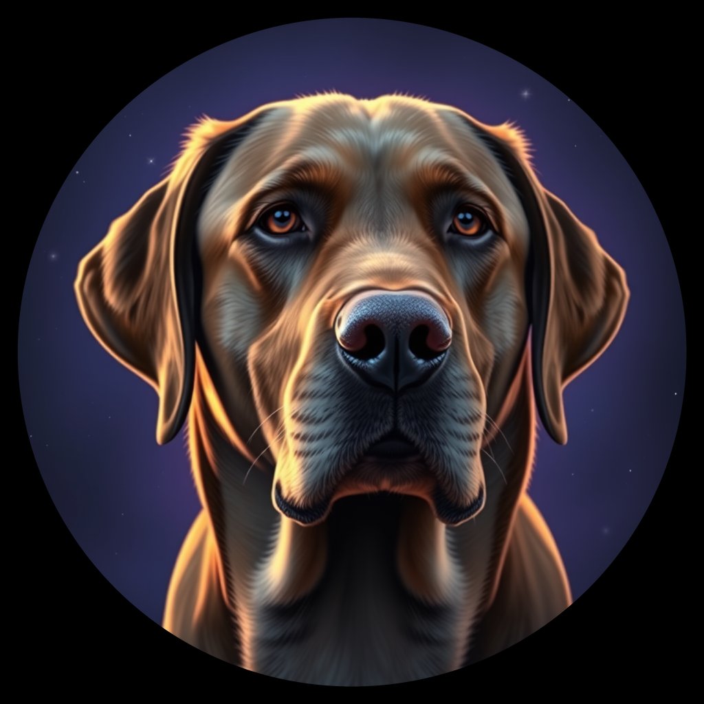 Cosmic medallion portrait of 4311_4311, a Labrador Retriever