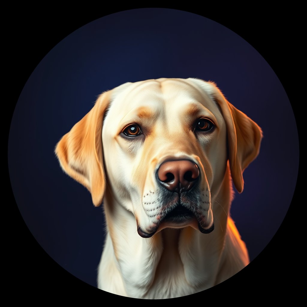 Cosmic medallion portrait of 449_449, a Labrador Retriever