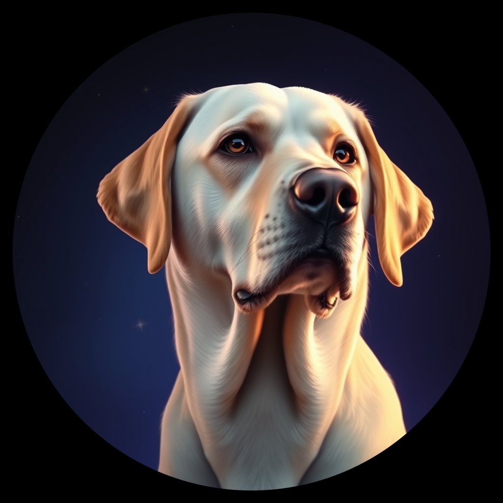 Cosmic medallion portrait of 4503_4503, a Labrador Retriever