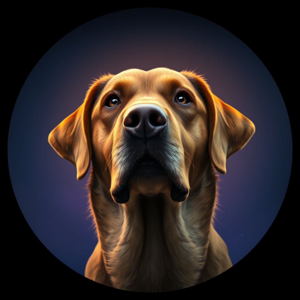 Cosmic medallion portrait of 456_G0380_0960, a Labrador Retriever