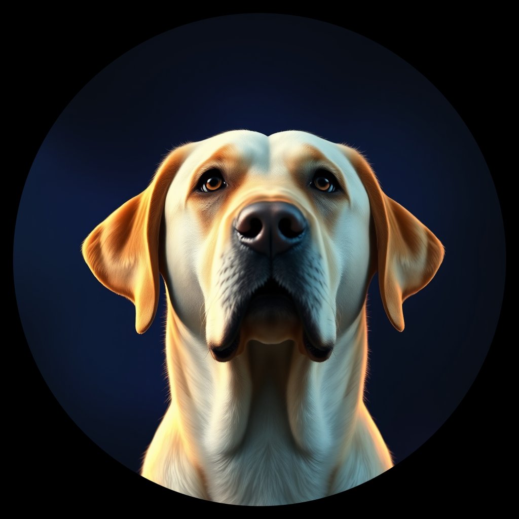 Cosmic medallion portrait of 458_G0380_0965, a Labrador Retriever