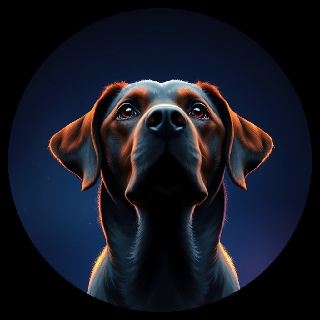 Cosmic medallion portrait of 478_G0380_1012, a Labrador Retriever