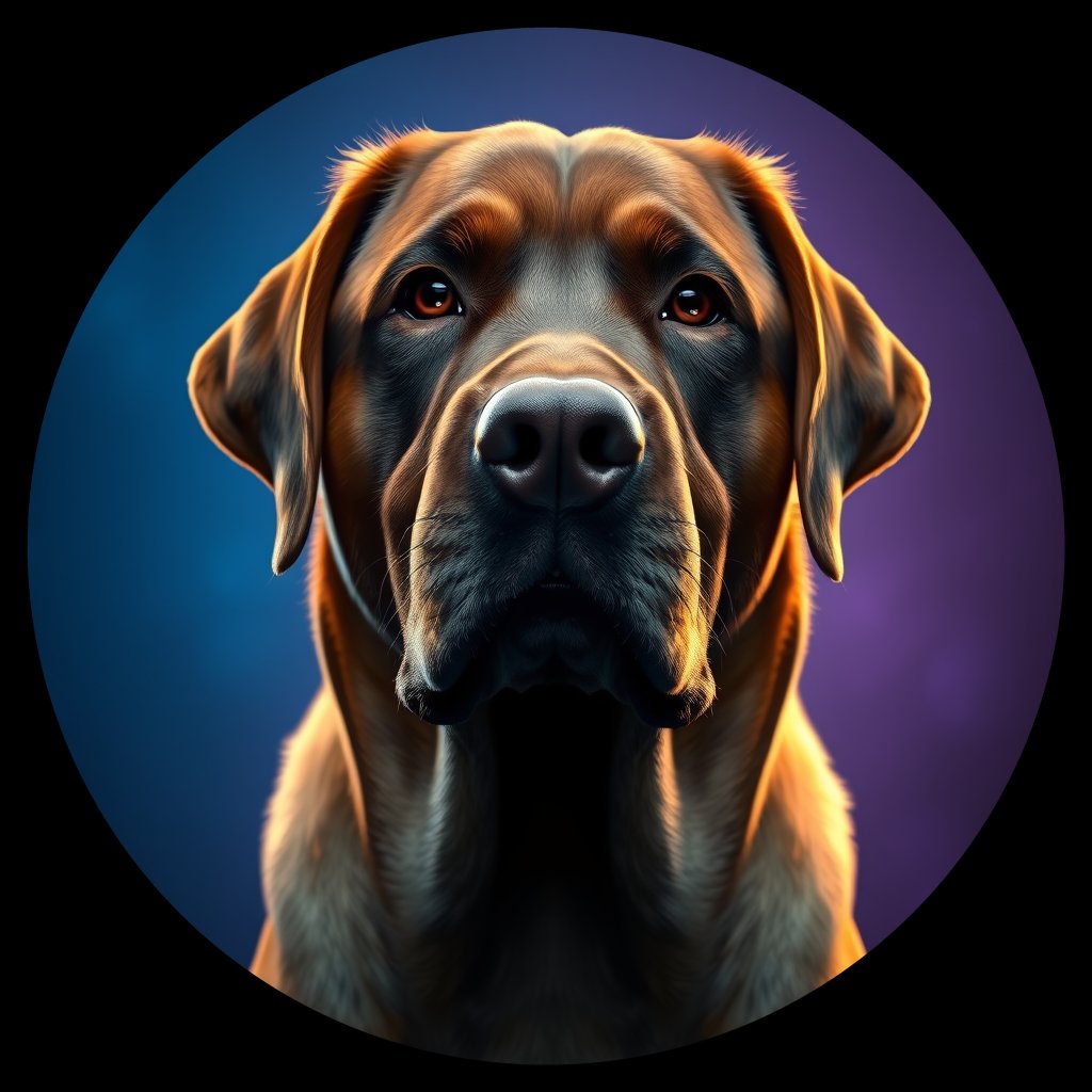Cosmic medallion portrait of 5073_5073, a Labrador Retriever