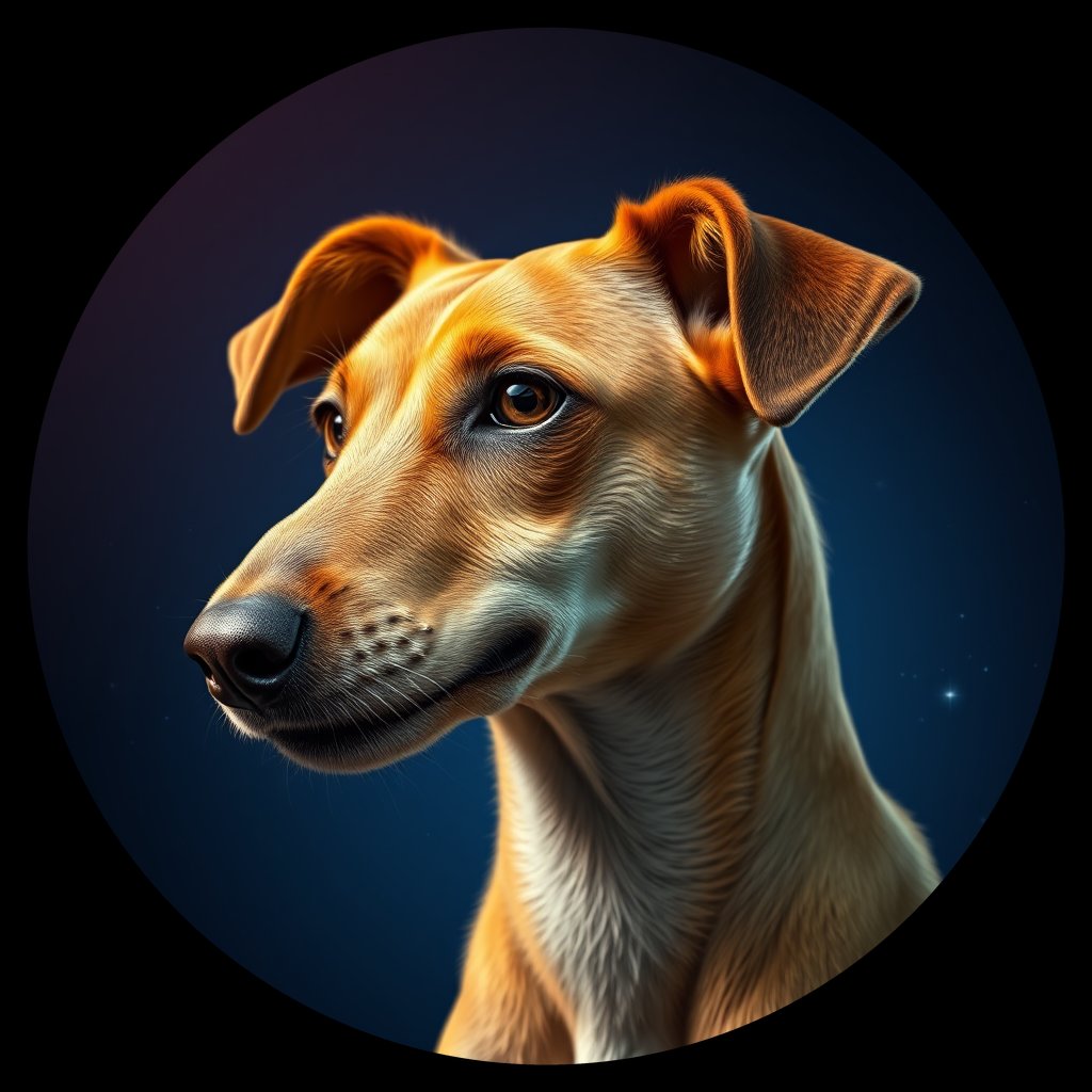 Cosmic medallion portrait of 5149_5149, a Village Dog India Orissa