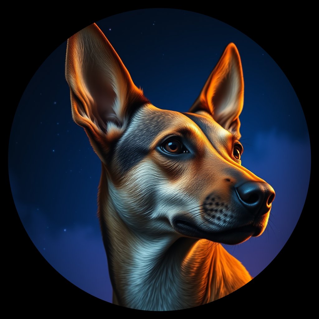 Cosmic medallion portrait of 5196_5196, a Village Dog India Chennai