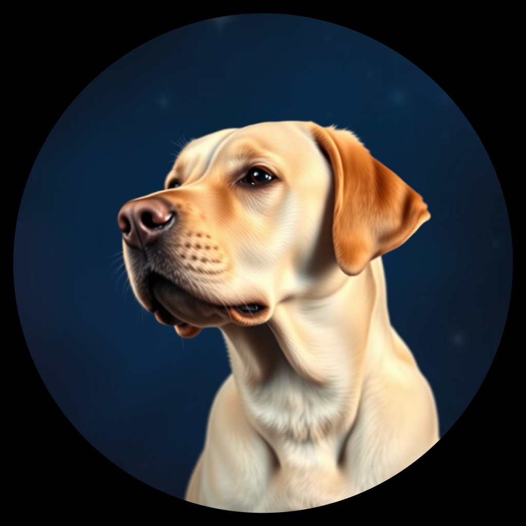 Cosmic medallion portrait of 5302_5302, a Labrador Retriever