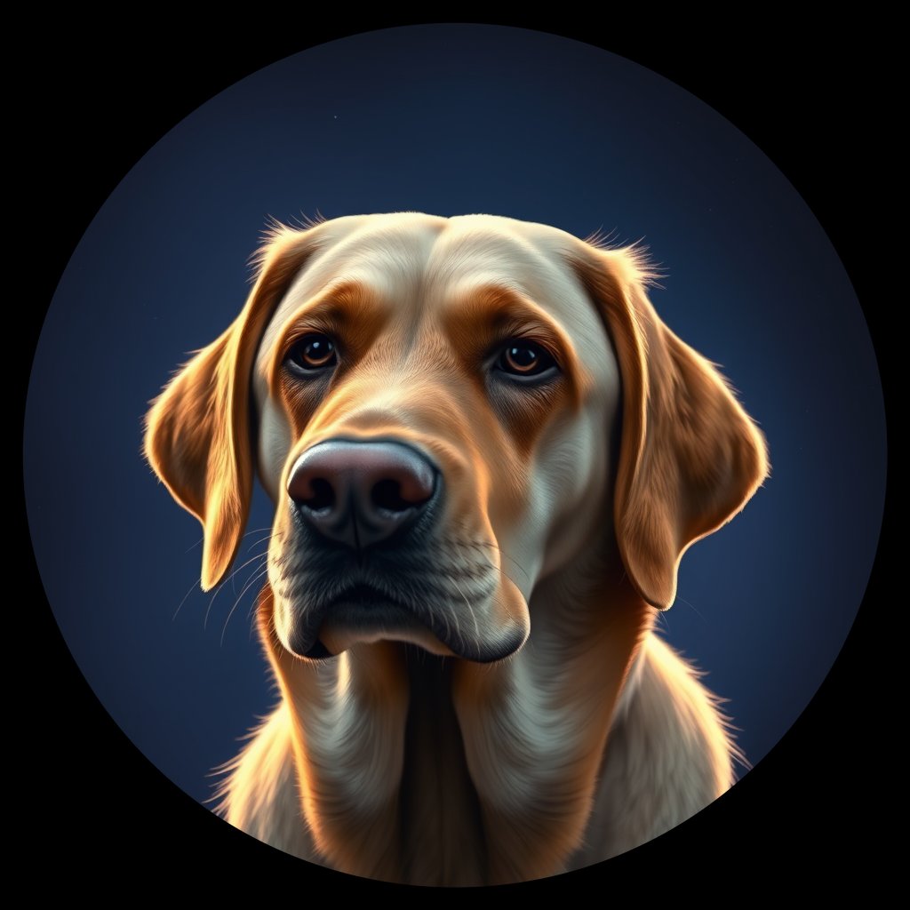 Cosmic medallion portrait of 5314_5314, a Labrador Retriever