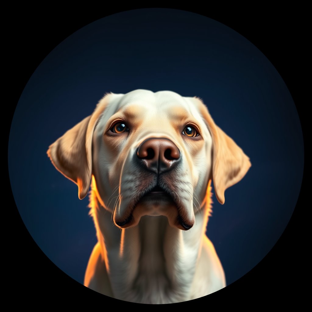 Cosmic medallion portrait of 5405_5405, a Labrador Retriever