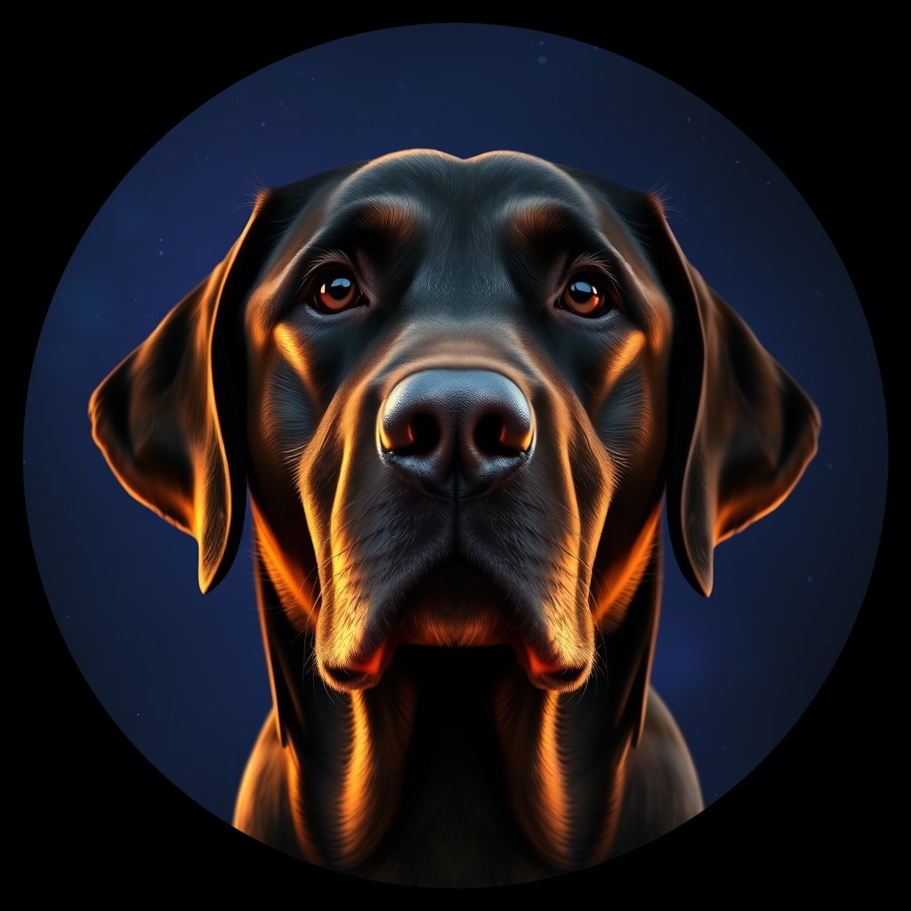 Cosmic medallion portrait of 5450_5450, a Labrador Retriever