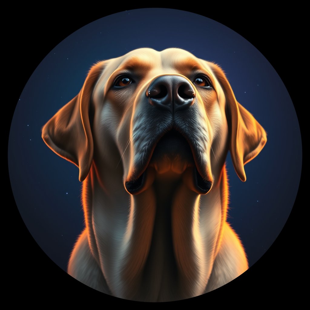 Cosmic medallion portrait of 5546_5546, a Labrador Retriever