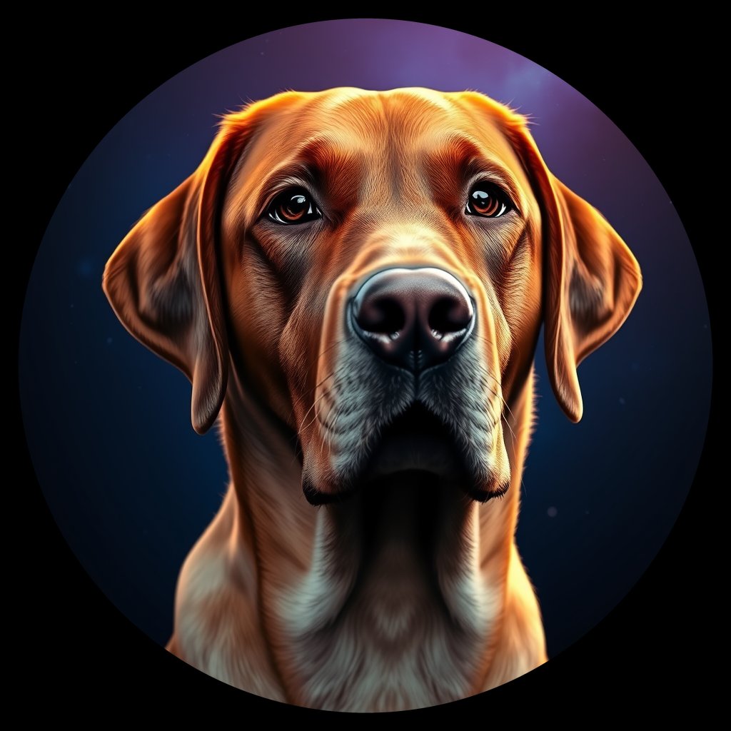 Cosmic medallion portrait of 5715_5715, a Labrador Retriever