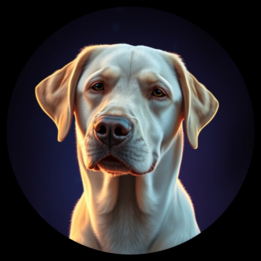 Cosmic medallion portrait of 5716_5716, a Labrador Retriever