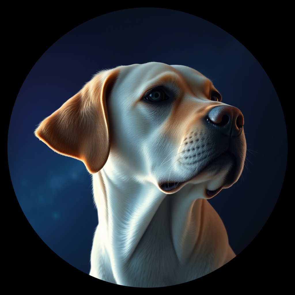 Cosmic medallion portrait of 5731_5731, a Labrador Retriever