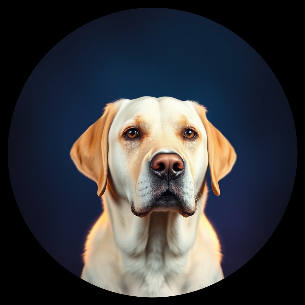 Cosmic medallion portrait of 5777_5777, a Labrador Retriever