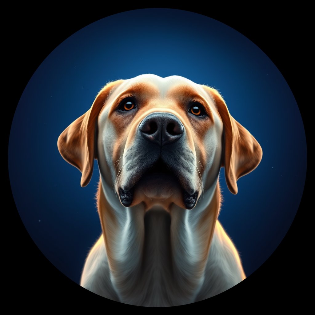 Cosmic medallion portrait of 5778_5778, a Labrador Retriever