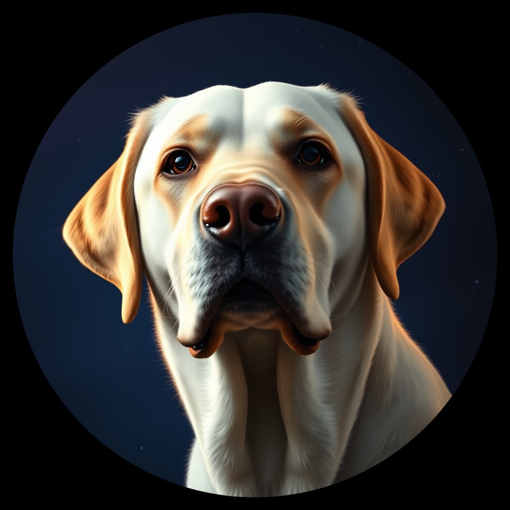 Cosmic medallion portrait of 5793_5793, a Labrador Retriever