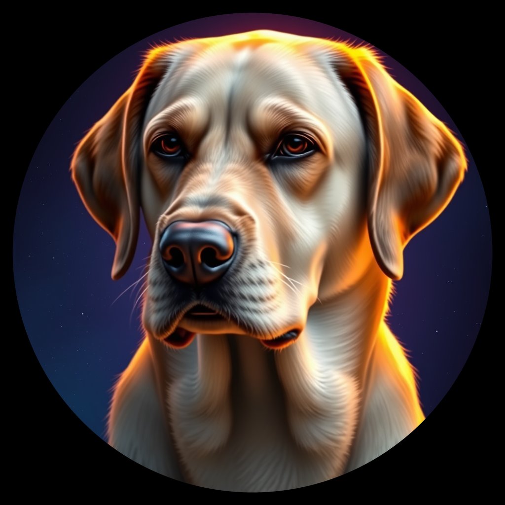 Cosmic medallion portrait of 5896_5896, a Labrador Retriever