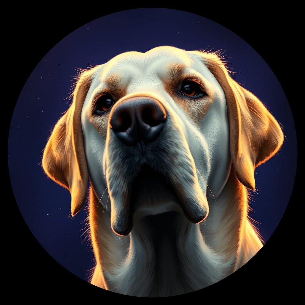 Cosmic medallion portrait of 5899_5899, a Labrador Retriever
