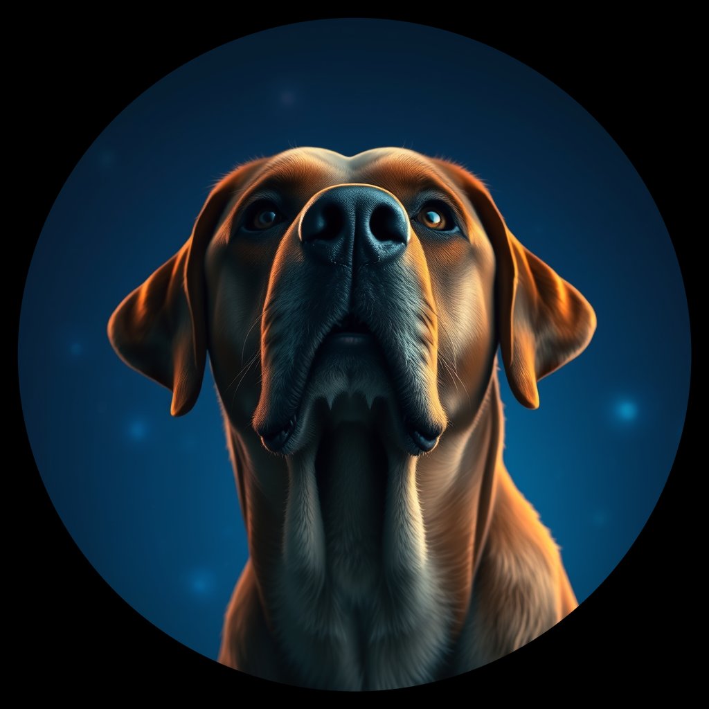 Cosmic medallion portrait of 595_G0380_0513, a Labrador Retriever