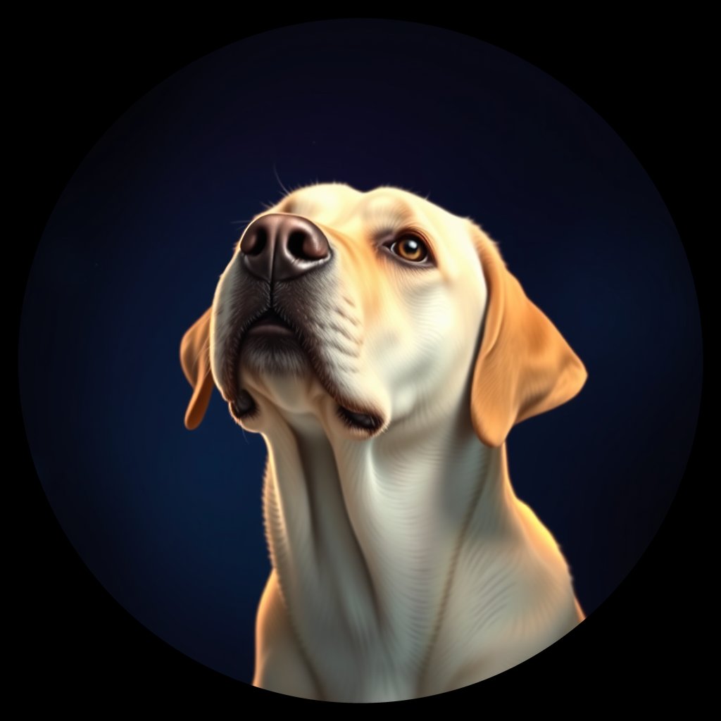 Cosmic medallion portrait of 596_G0380_0576, a Labrador Retriever