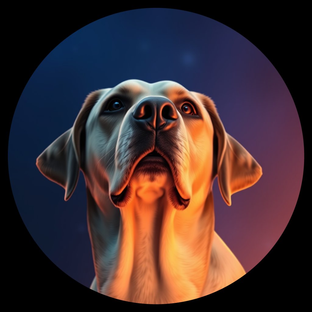 Cosmic medallion portrait of 616_G0380_0371, a Labrador Retriever