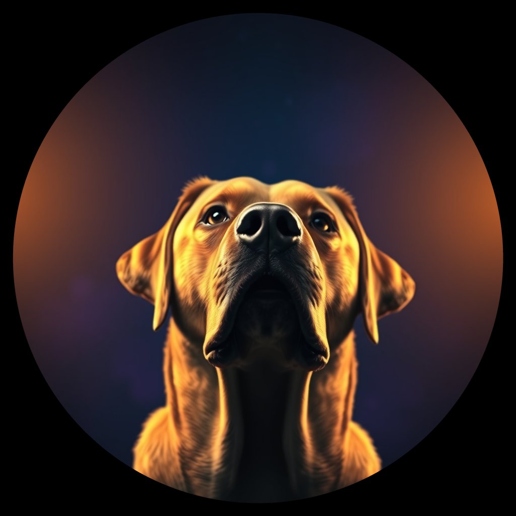 Cosmic medallion portrait of 626_G0380_0289, a Labrador Retriever