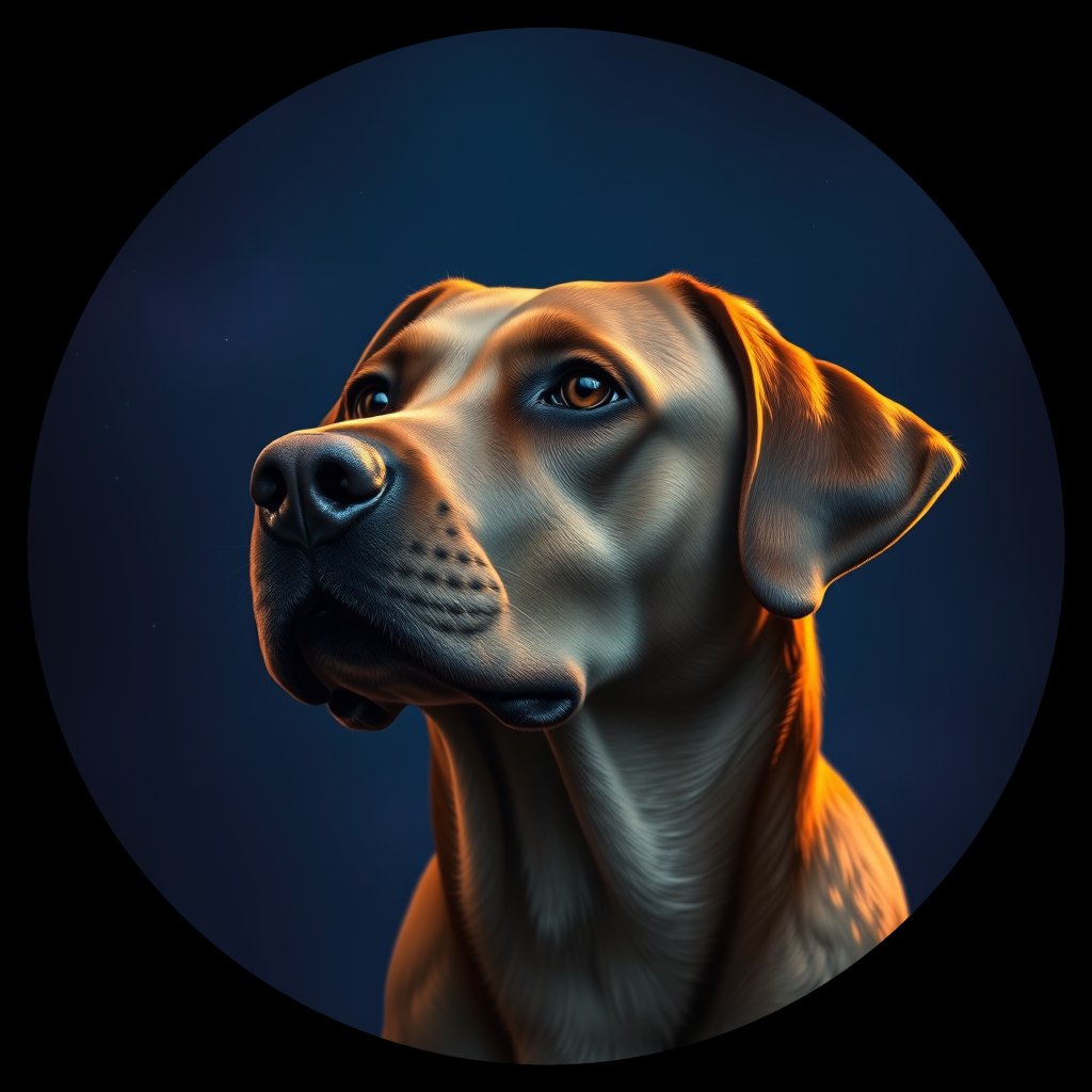 Cosmic medallion portrait of 6281_6281, a Labrador Retriever