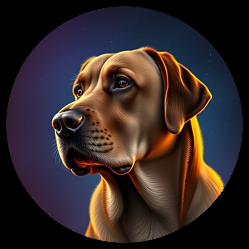 Cosmic medallion portrait of 637_G0380_0020, a Labrador Retriever