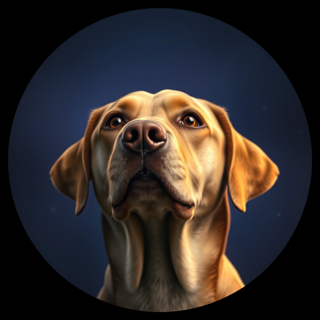 Cosmic medallion portrait of 654_G0380_0492, a Labrador Retriever