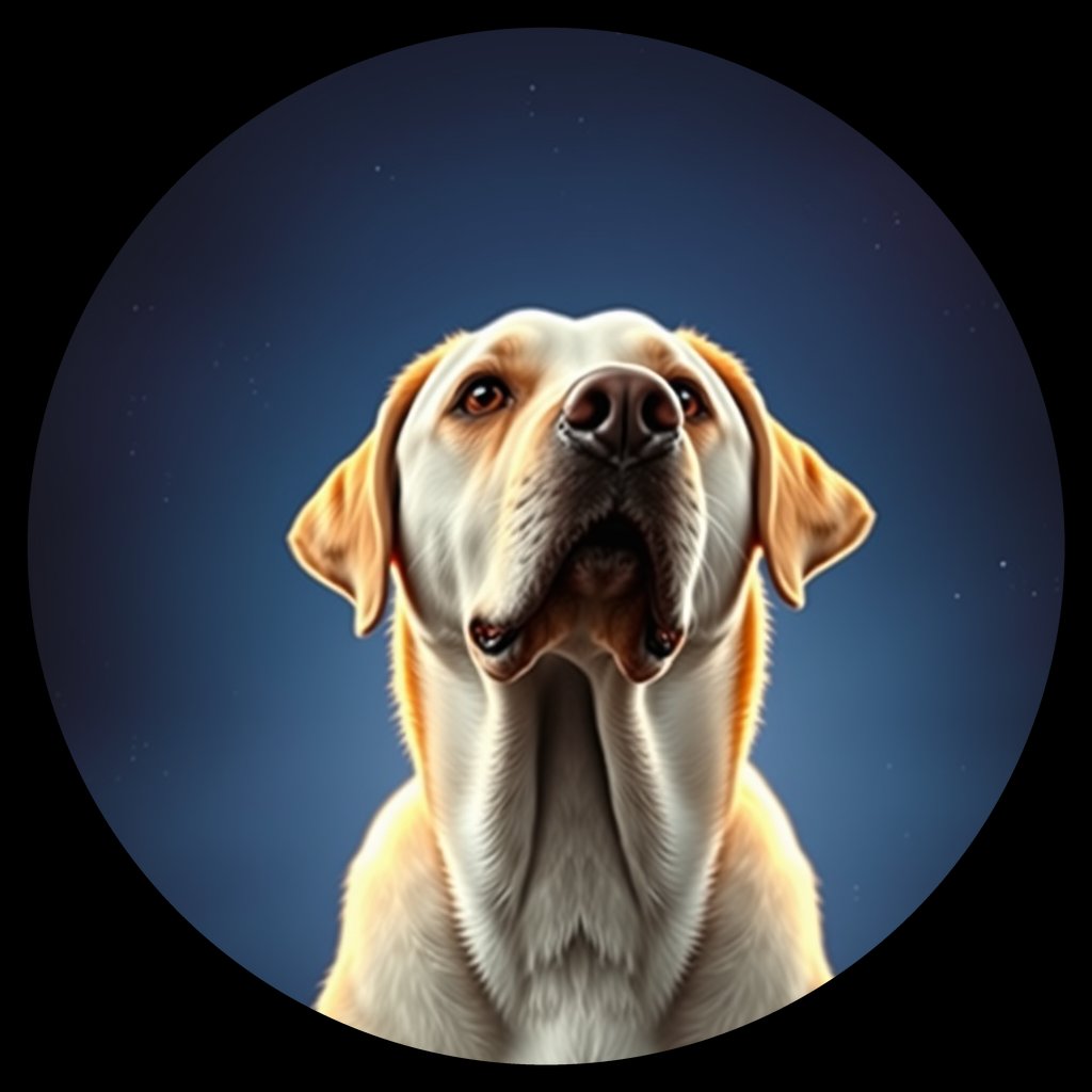 Cosmic medallion portrait of 6636_6636, a Labrador Retriever