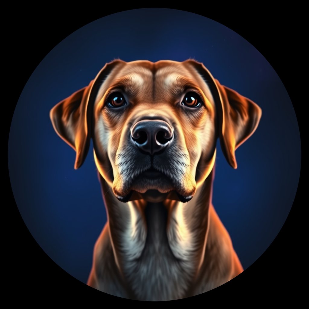 Cosmic medallion portrait of 667_G0380_0560, a Labrador Retriever