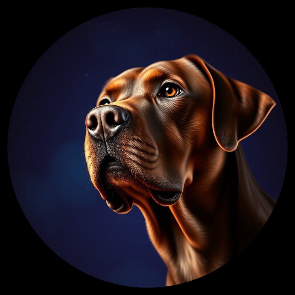 Cosmic medallion portrait of 678_G0380_1021, a Labrador Retriever