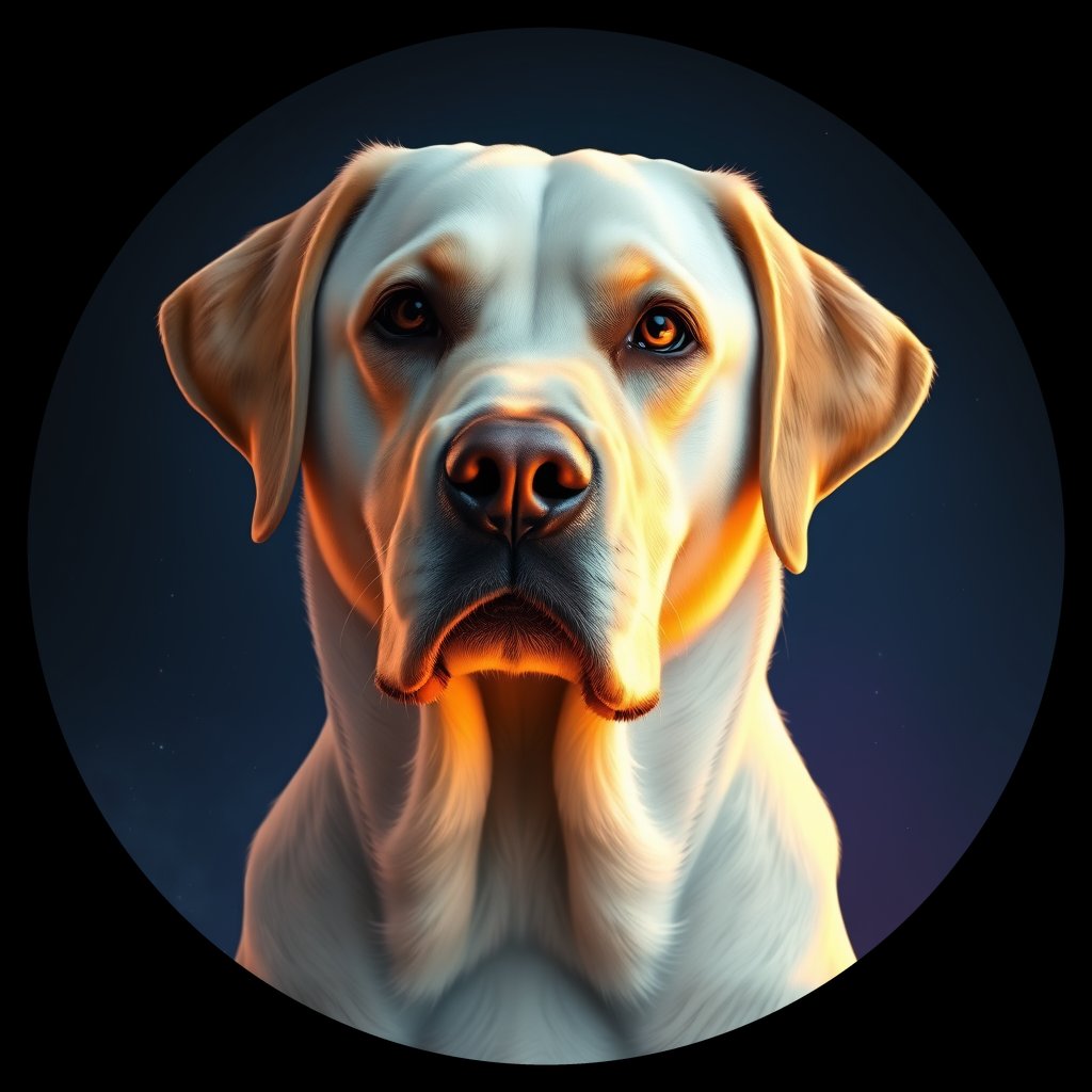 Cosmic medallion portrait of 7137_7137, a Labrador Retriever