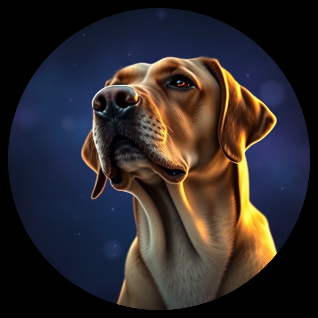 Cosmic medallion portrait of 7239_7239, a Labrador Retriever