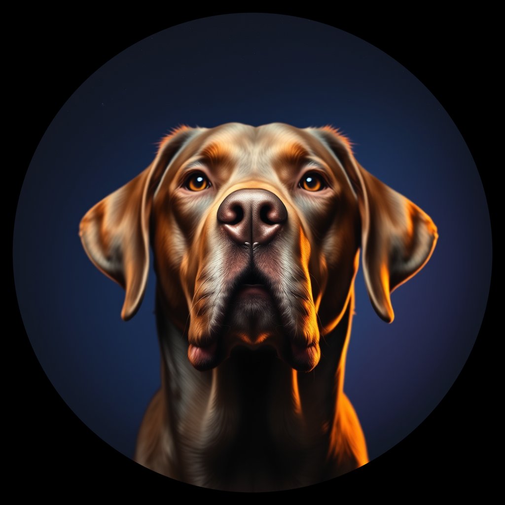 Cosmic medallion portrait of 725_G0380_0974, a Labrador Retriever