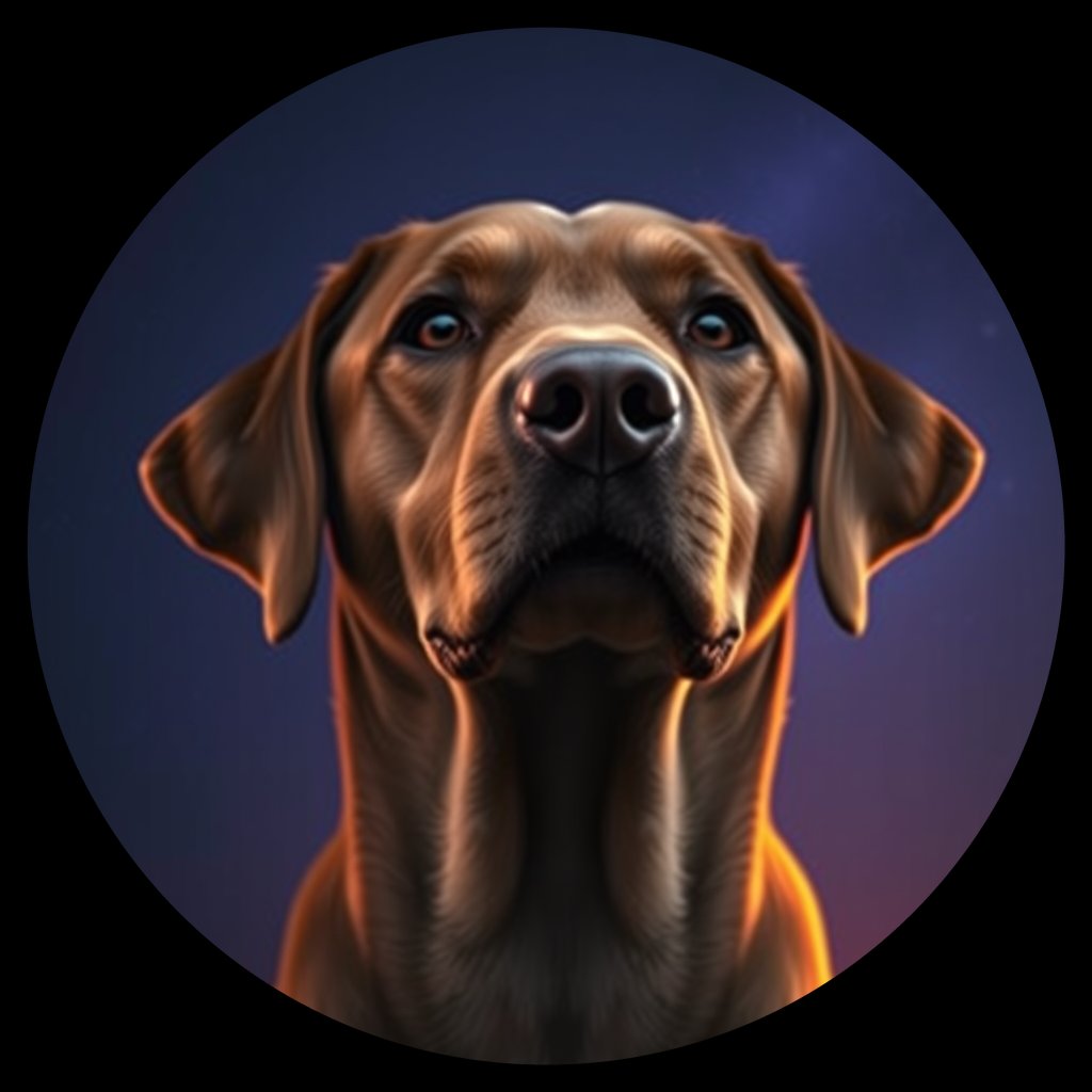 Cosmic medallion portrait of 799_380G_1493, a Labrador Retriever