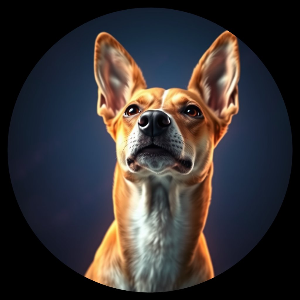 Cosmic medallion portrait of 8114_8114, a Basenji