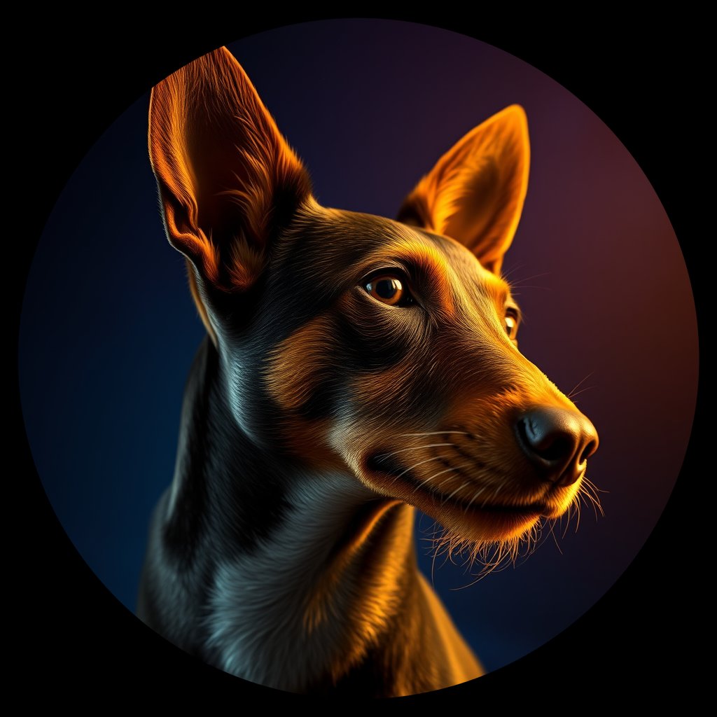 Cosmic medallion portrait of 8233_8233, a Village Dog Belize