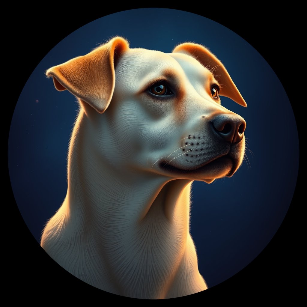 Cosmic medallion portrait of 8237_8237, a Village Dog Afghanistan