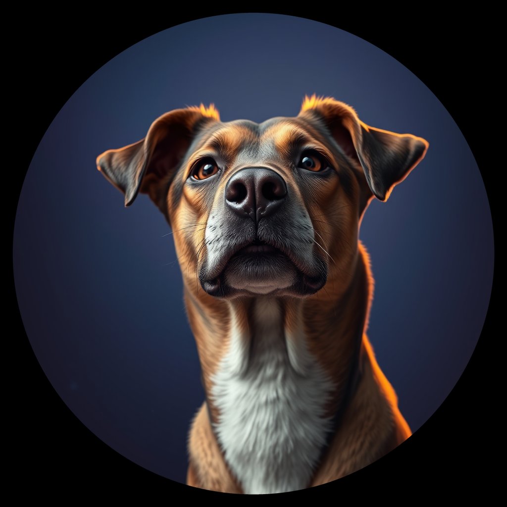 Cosmic medallion portrait of 8267_8267, a Village Dog Afghanistan