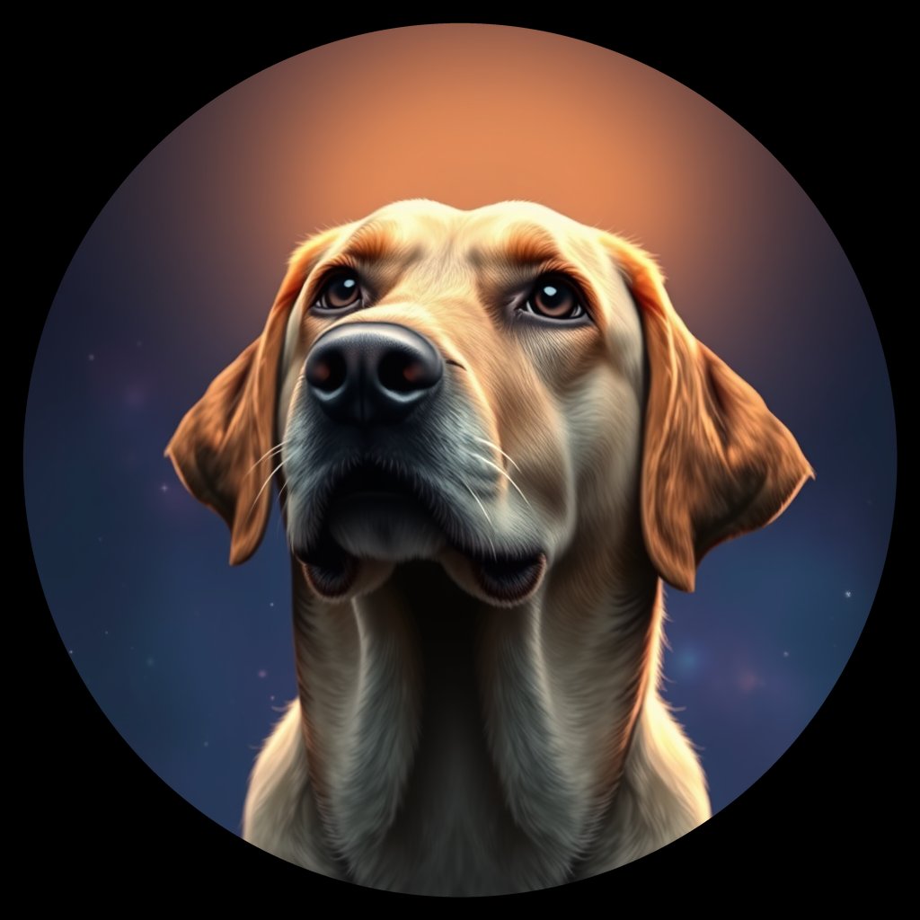 Cosmic medallion portrait of 861_380G_1523, a Labrador Retriever