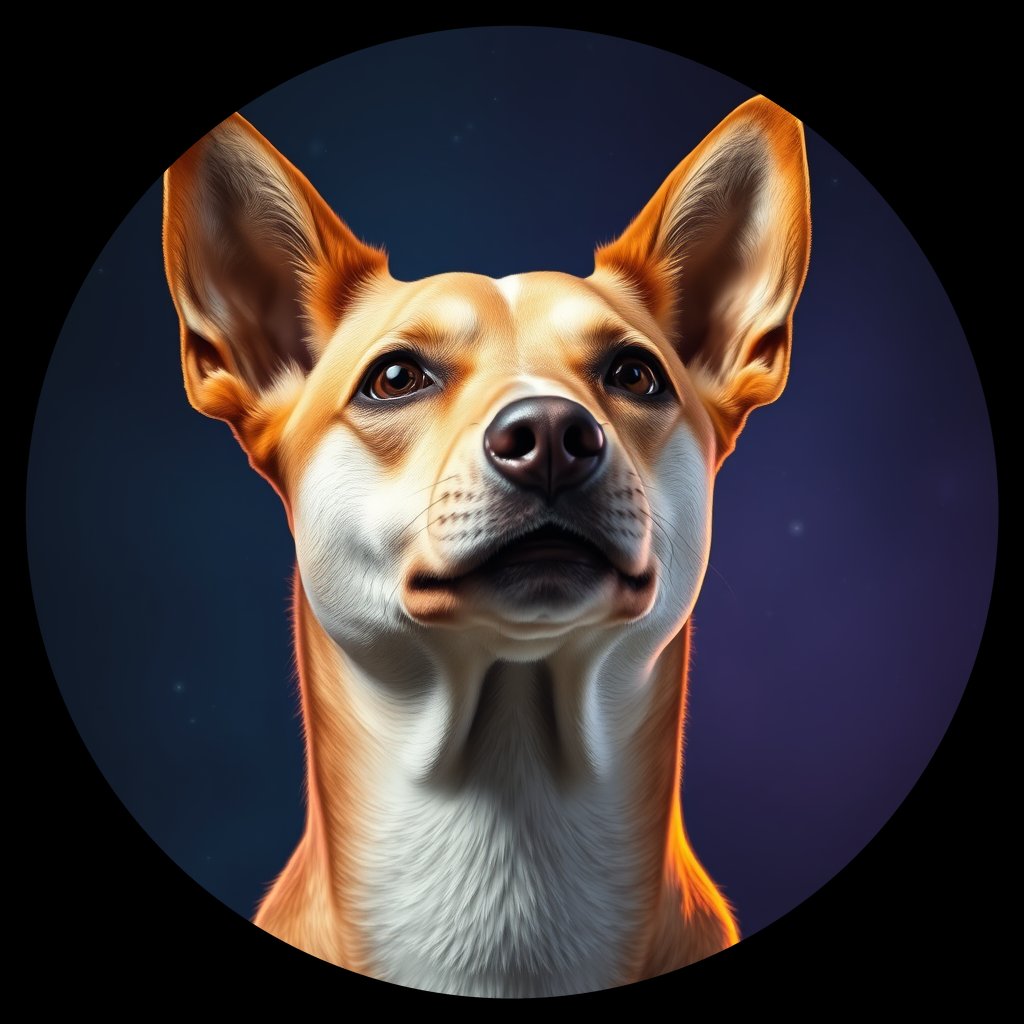 Cosmic medallion portrait of 8868_8868, a Village Dog Afghanistan