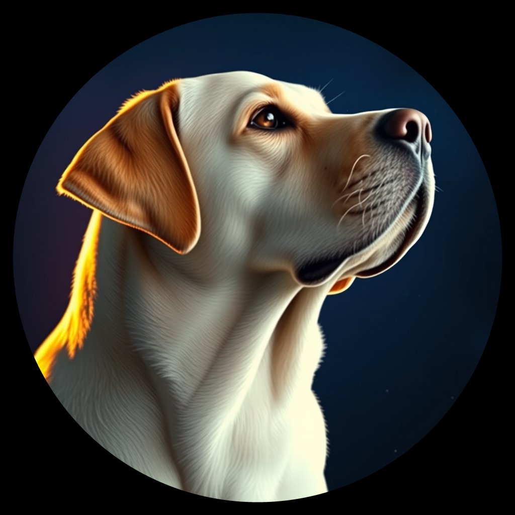 Cosmic medallion portrait of 925_380G_1561, a Labrador Retriever