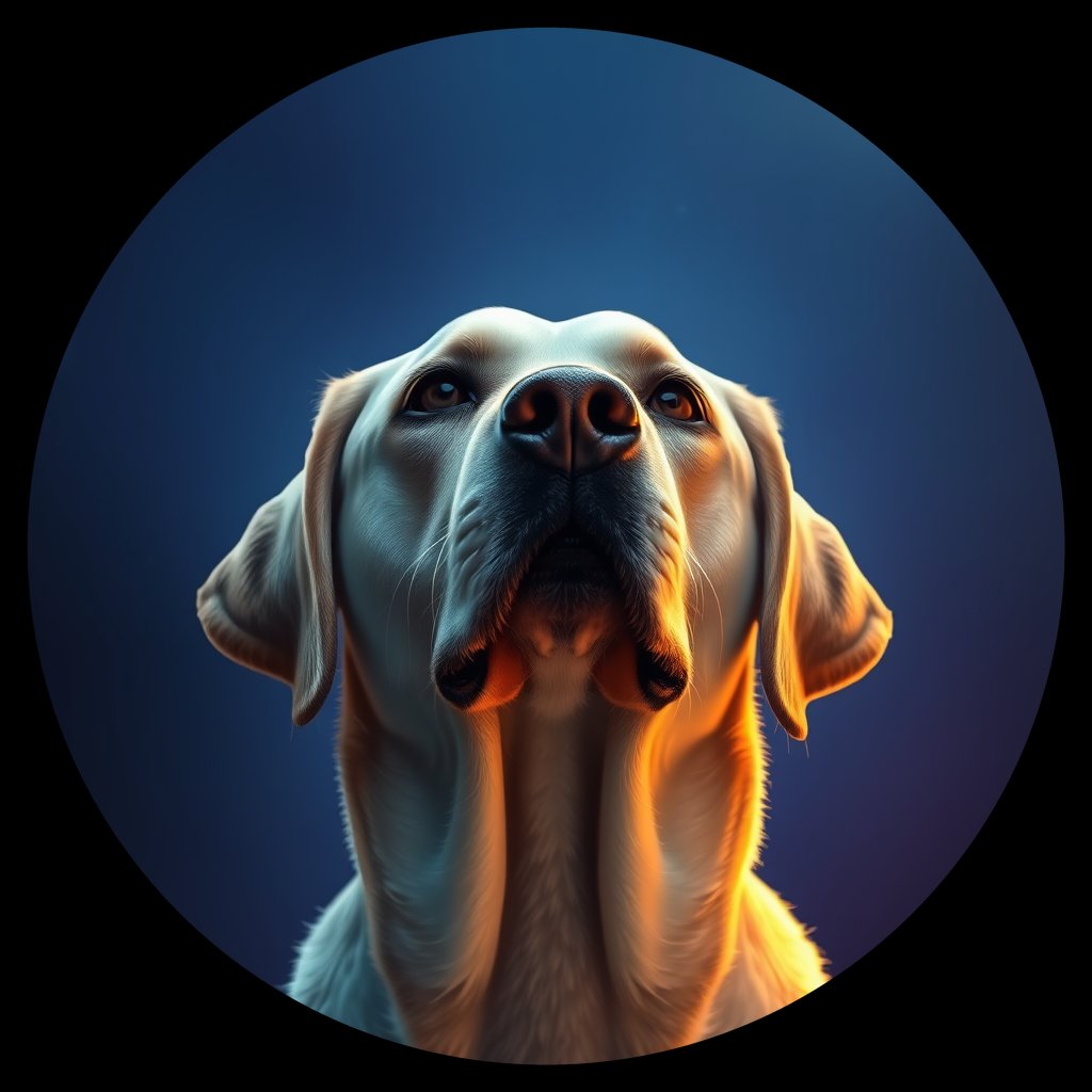Cosmic medallion portrait of 944_380G_1236, a Labrador Retriever