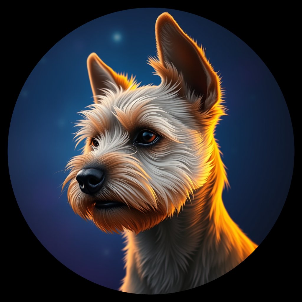 Cosmic medallion portrait of A1-Thor-CT_A1-Thor-CT, a Cairn Terrier