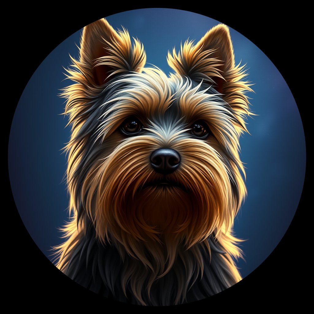Cosmic medallion portrait of A10-Splash-YT_A10-Splash-YT, a Yorkshire Terrier