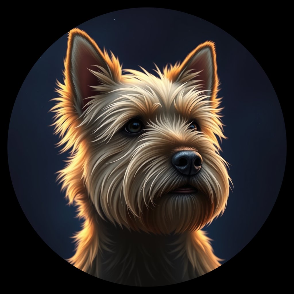 Cosmic medallion portrait of A3-Hummer-M-CT_A3-Hummer-M-CT, a Cairn Terrier